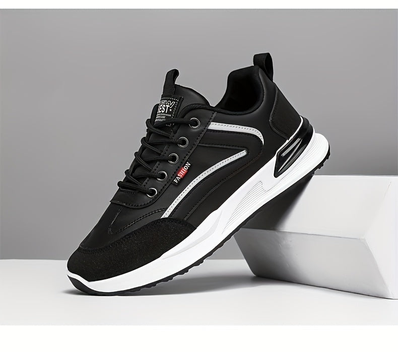 Men's Plus Size Walking Shoes, Skate Shoes, Breathable Trail Running Shoes, Travel Shoes, Trendy Versatile Low-Top Casual Sports Shoes, Fashion Sneakers, Black Knit Mesh Shoes for Spring, Summer, Autumn, All Seasons - ayq