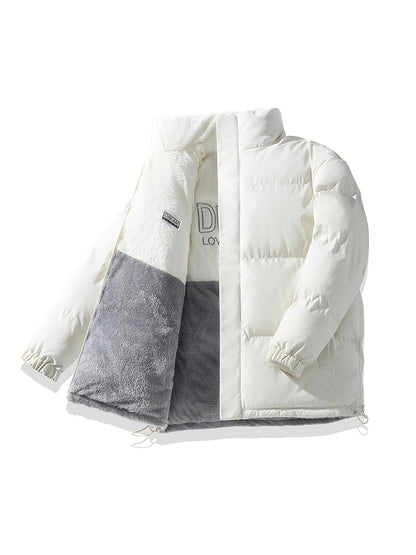 Men'S Heavy-Duty Winter Jacket - Thick Insulated Coat with Full-Zip Closure, Double-Sided Wearing, Stand Collar, Non-Stretch Fabric - Cold Weather Outerwear for Men