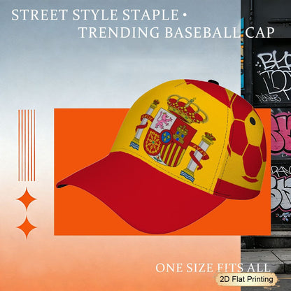 Men's Casual Spanish Flag Baseball Cap with Curved Brim