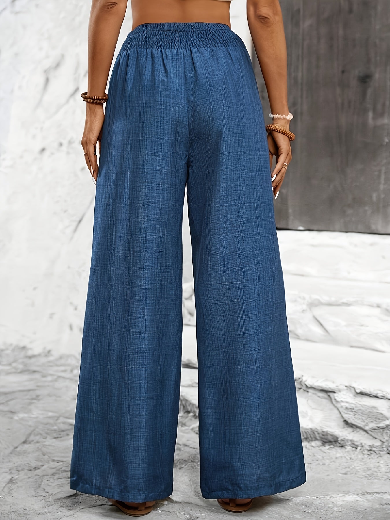 Elegant Solid Color Twisted Knot Straight-Leg Pants