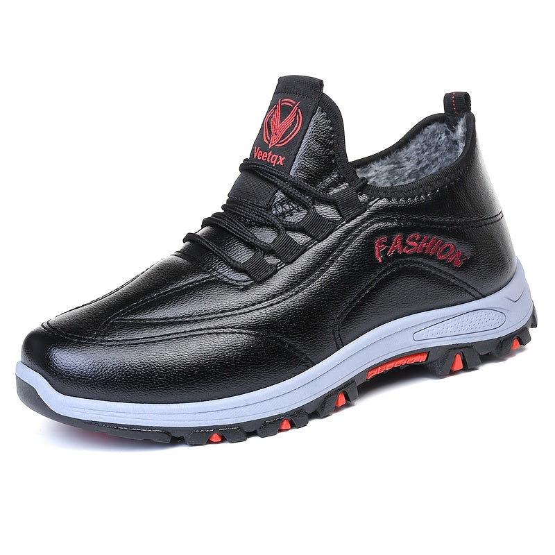 Men'S Winter Shoes - Lightweight Cold Weather Sneakers with Non-Slip Rubber Sole, Brown Formal & Casual Shoes for Dad, Everyday & Formal Events - Easy-Clean Synthetic Upper, Seasonal Footwear, Sleek Design, Comfortable Fit, L