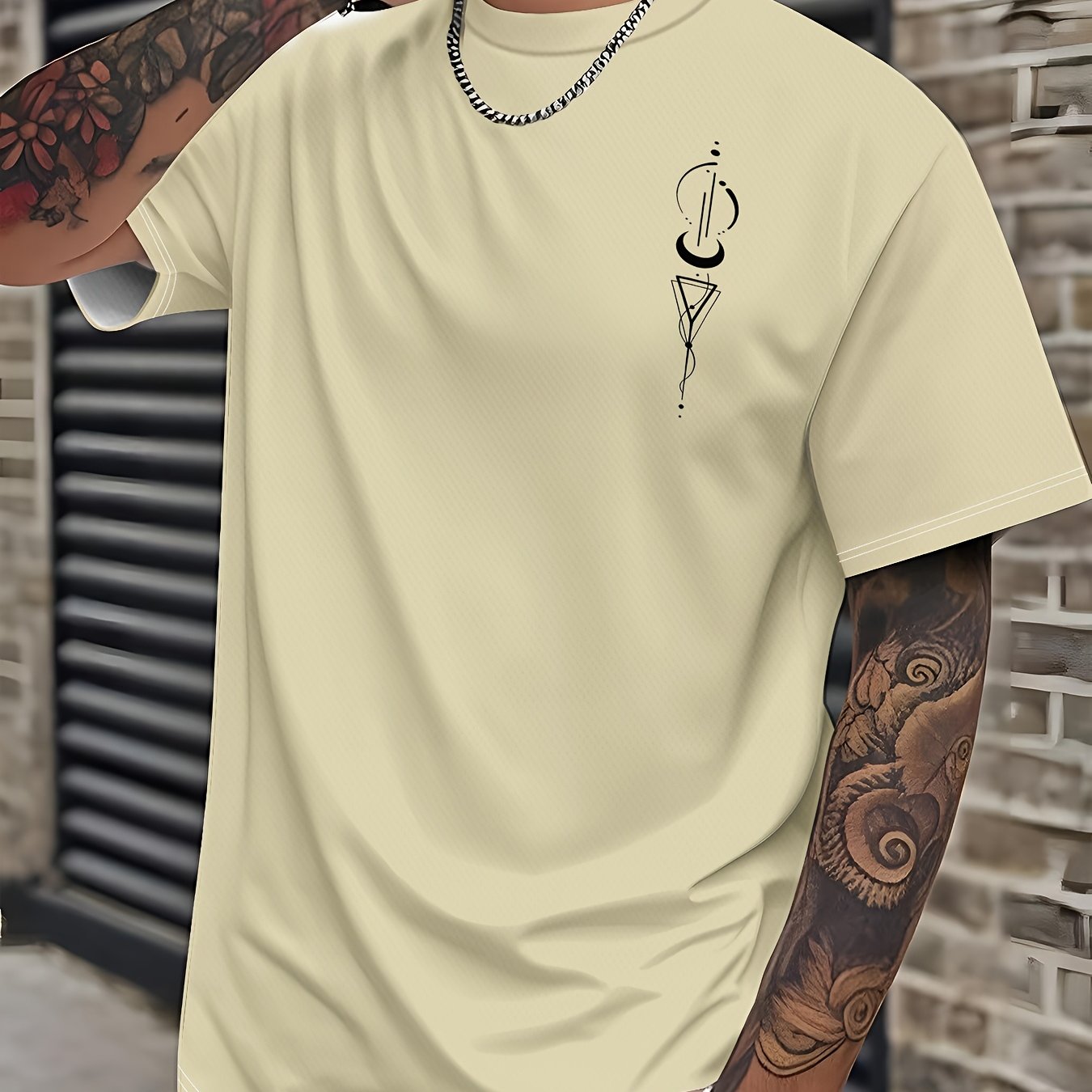 Men's 3D Graphic Short Sleeve T-Shirt - Casual Round Neck Tee with Random Print, Machine Washable  Non-Transparent Fabric for Casual Attire, Summer Outfit, Modern Design, Breathable Material, Printed Shirt, Young Adults