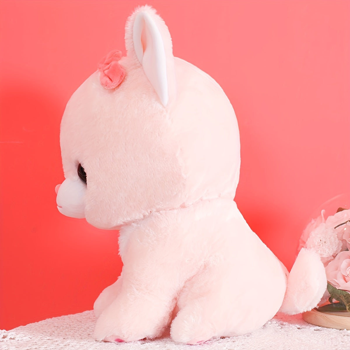 An adorable sitting New Year's cake cat plush toy doll, creative soft and cute cat pillow cat doll birthday creative gift home decoration