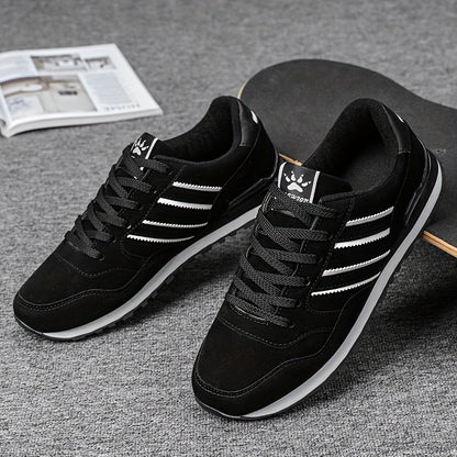 Men's Breathable Mesh Running Shoes - Versatile Korean Style Casual Sneakers with Striped Design, Durable Non-Slip Rubber Sole for Outdoor Activities, Daily Wear & Exercise - Light Gray with Blue Accents, Lace-Up Closure