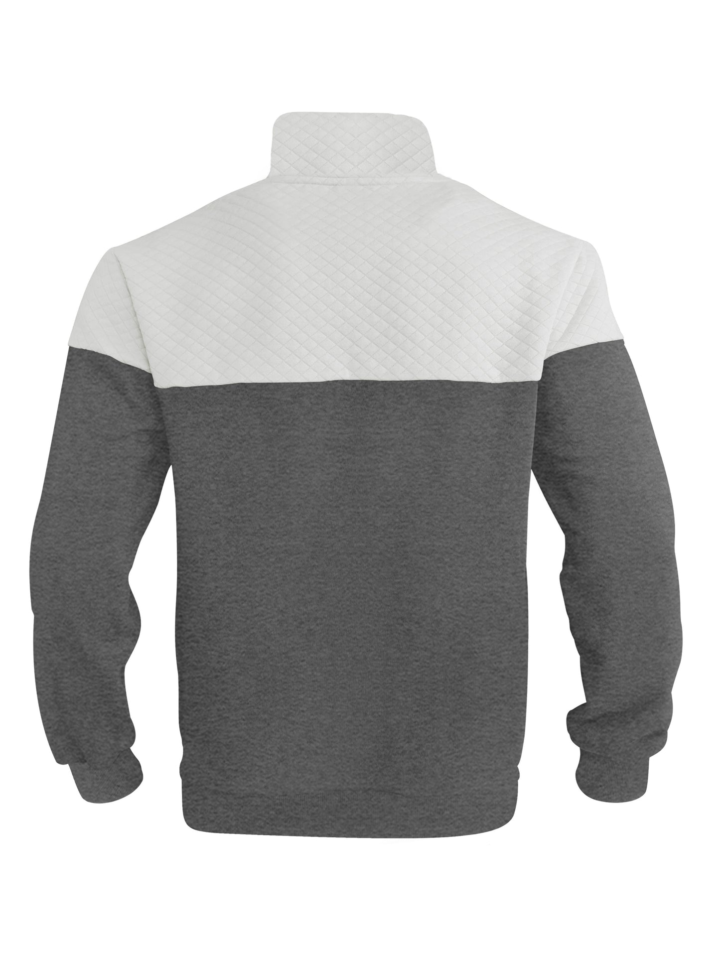 Տղամարդու աշնանային և ձմեռային կիսաճտքավոր սպորտային սվիտեր՝ հարմար մարզումների, վազքի և ֆիթնեսի համար, ոճային և հարմարավետ դիզայնով, փոքր վանդակավոր կանգնած օձիքով և հասանելի է մեծ չափսերով։