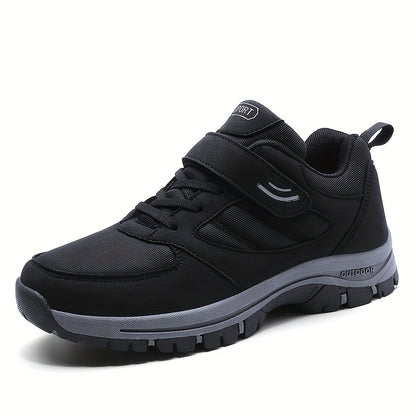Men's Breathable Casual Shoes With Hook And Loop Fastener, Comfy Soft Sole Sneakers For Outdoor Jogging, Spring And Summer