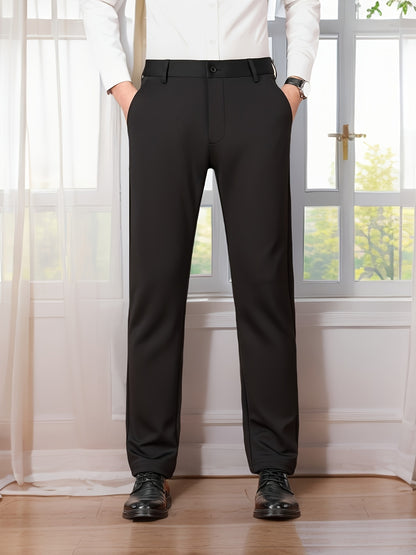 Versatile Men's Straight-Leg Pants - Casual & Business Formal, Stretch Fabric, Perfect for Any Occasion