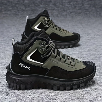 Men's Outdoor Hiking Boots - Breathable PU Upper, Thick Sole, Excellent Traction, Ideal for Mountain Climbing and Trekking | Military Boots | Camping Gear