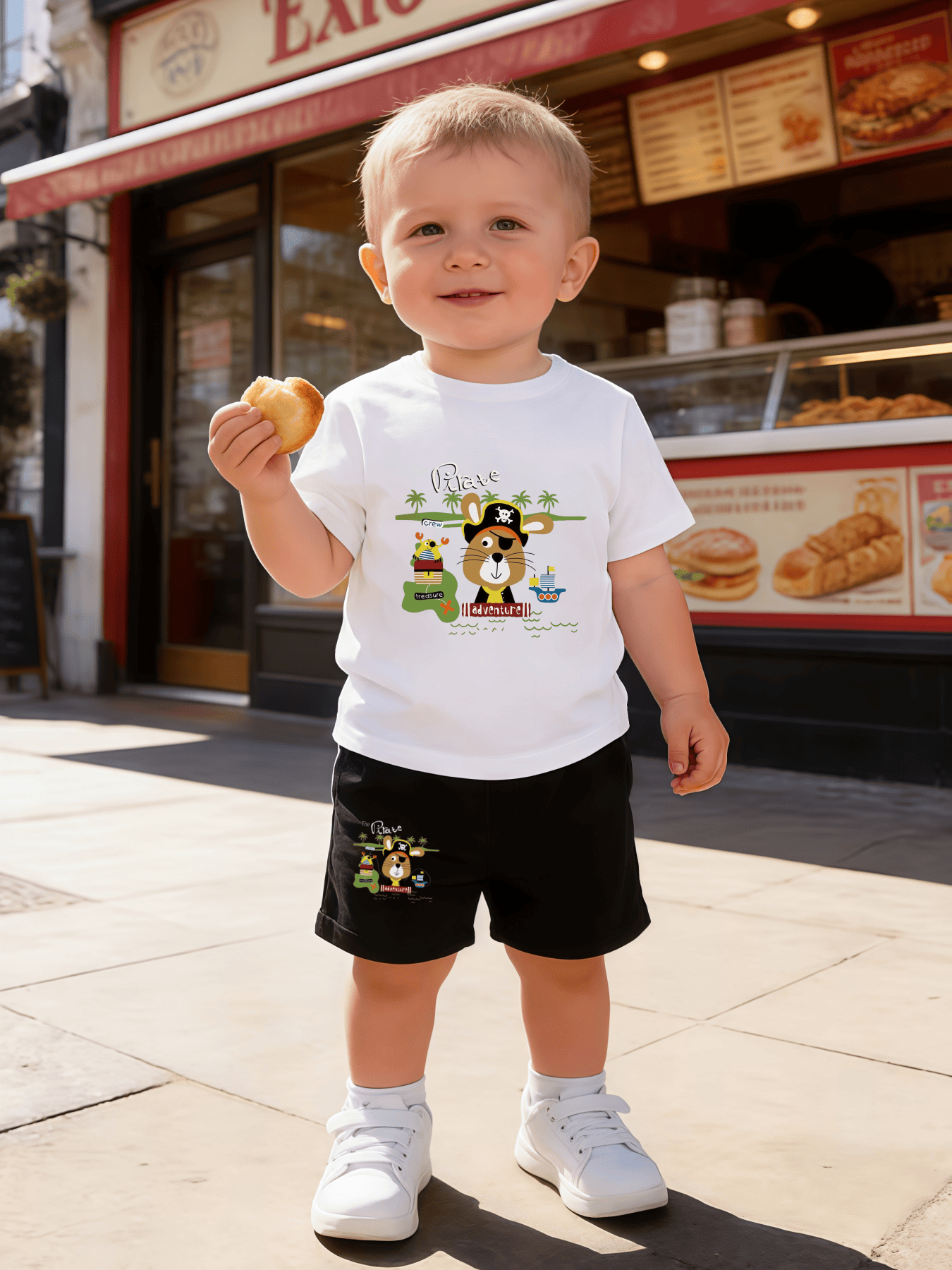 Baby Boy 2-Piece Casual Summer Outfit with Printed T-Shirt & Shorts