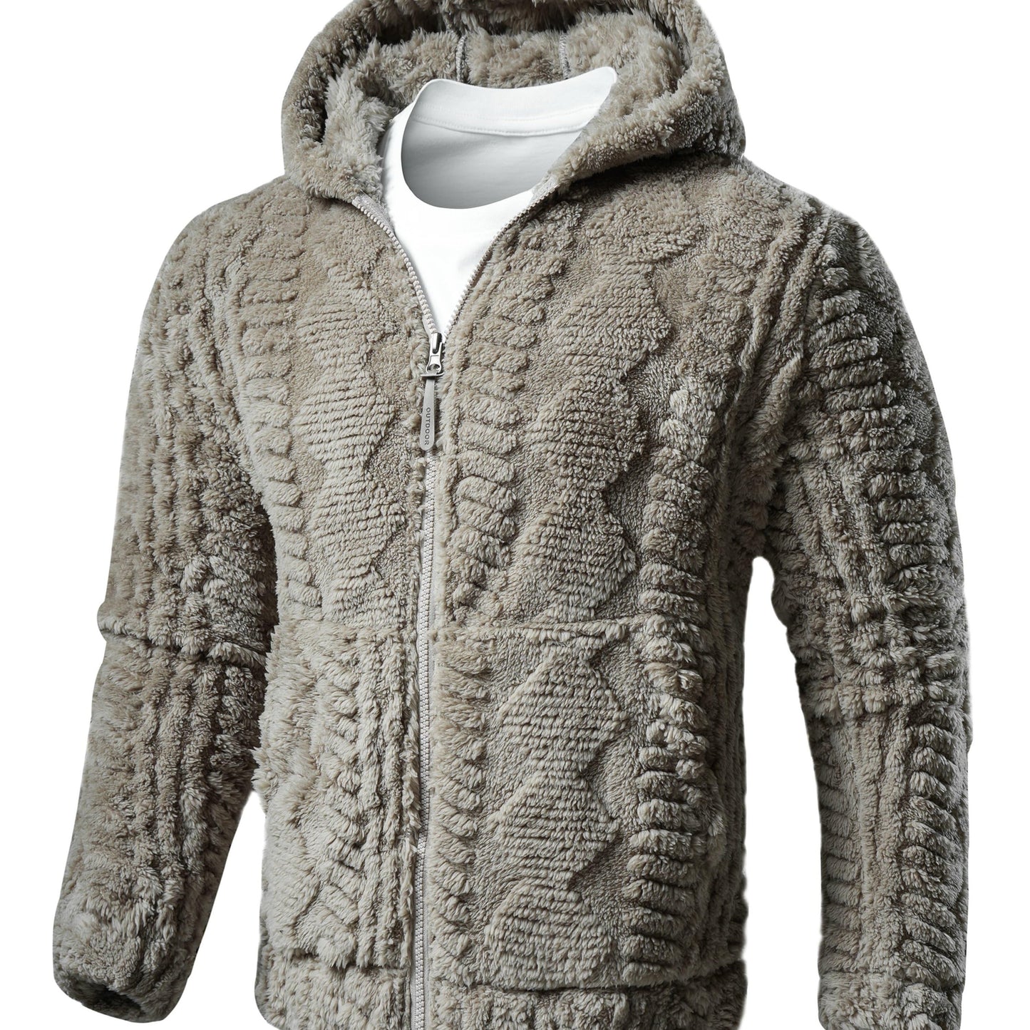 [Elson OBM] Solid Color Fashion Hooded Jacket, Long Sleeve Zip-Up Outerwear, Windproof and Warm, Comfortable for Autumn and Winter, Ideal as a Gift