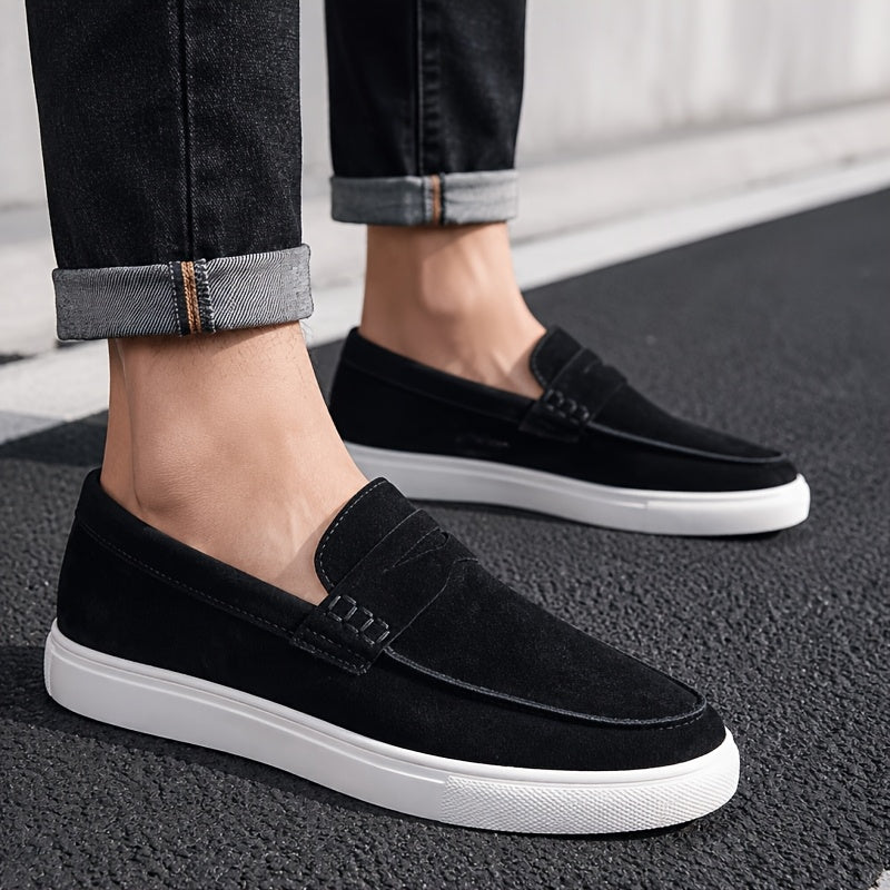 Men's Casual Slip-On Loafers with Cushioned Sole, Round Toe