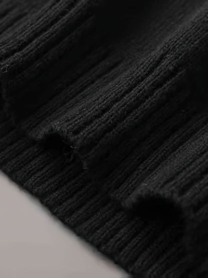 Men's Brown & Striped Sweater - Soft Round Neck Cable-Knit Winter Sweater with White Piping, Machine Washable Casual Pullover for Fall & Winter, Brown/Beige Horizontal Stripes, Ribbed Cuffs & Hem, Stylish Men's Sweater for Ev