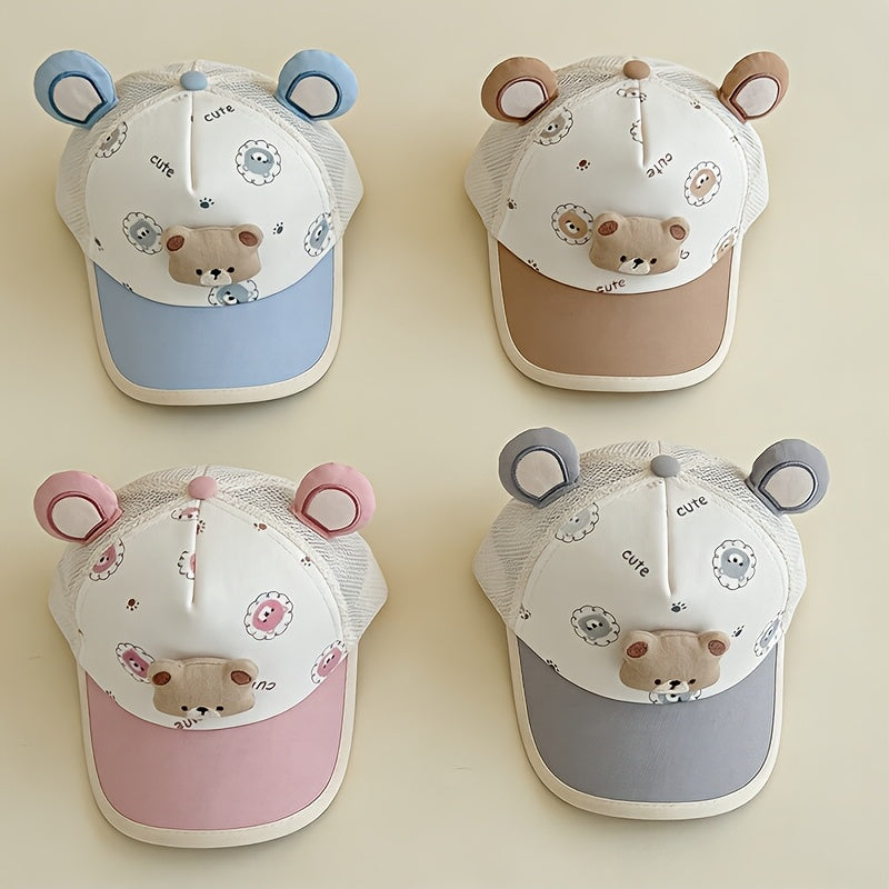 Baby Baseball Cap with Bear Pattern for Spring & Summer