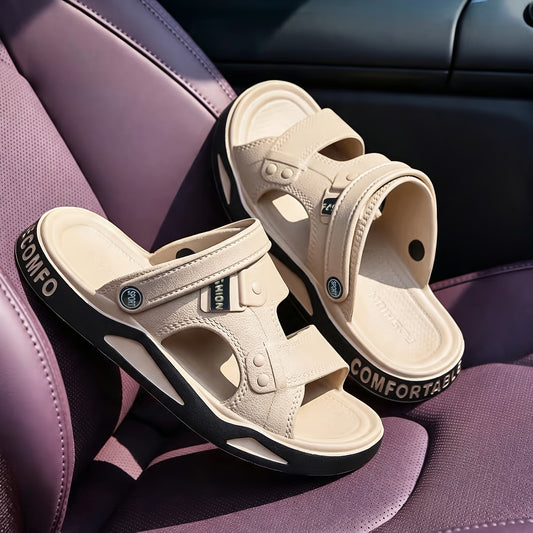 Unisex EVA Slip-On Slippers with Thick Sole and Slip-Resistant Grip - ayq