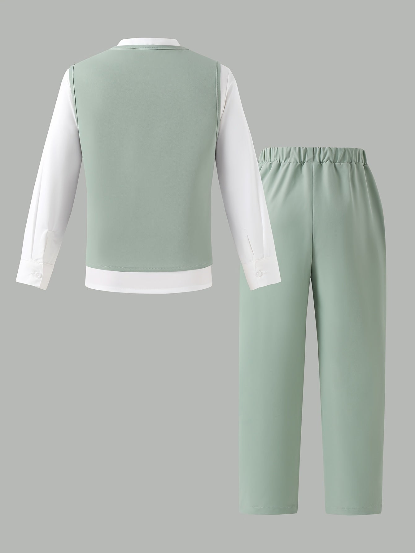Boys' Slim Fit Formal Vest and Pants Set for Spring Summer