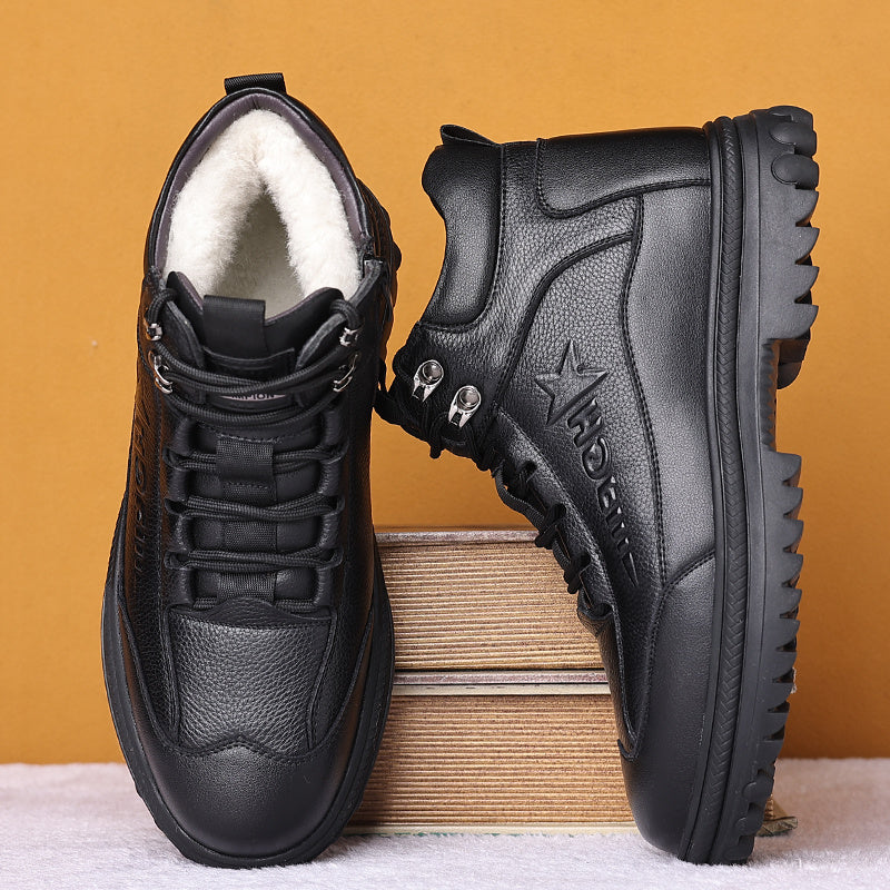 Men's Casual High-Top Shoes with Durable Rubber Sole