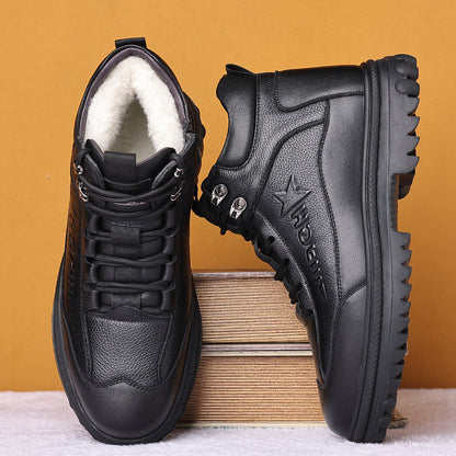 Men's Casual High-Top Shoes with Durable Rubber Sole