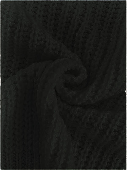 Elegant Drop Shoulder Women's Knit Cardigan with Contrasting Buttons - Long Sleeve, Ribbed Detail, Polyester, Perfect for Fall/Winter