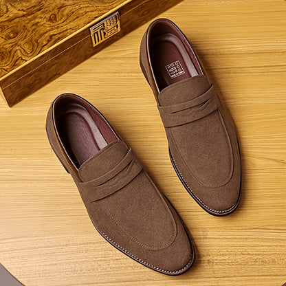 Classic Matte PU Loafers with Low Heel and Round Toe