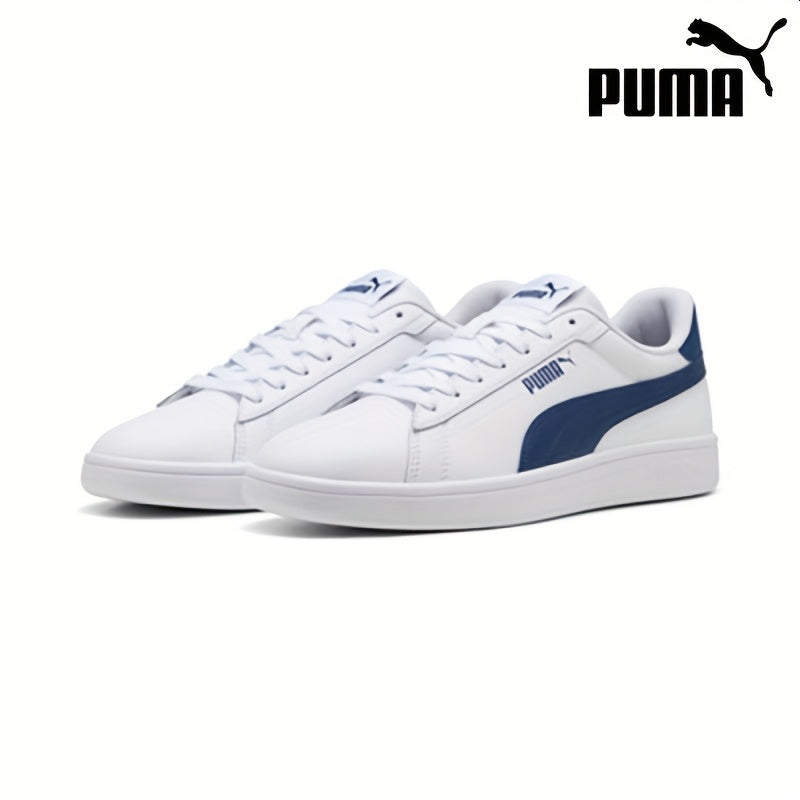 PUMA Unisex Low-Top Sneakers - White  Navy Blue, Lace-Up Casual Shoes with Cushioned Rubber Sole for Everyday, Gym, Office - All-Season Men's  Women's Athletic Footwear, Gym Footwear, Sporty Look, Durable Footwear