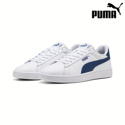 PUMA Unisex Low-Top Sneakers - White  Navy Blue, Lace-Up Casual Shoes with Cushioned Rubber Sole for Everyday, Gym, Office - All-Season Men's  Women's Athletic Footwear, Gym Footwear, Sporty Look, Durable Footwear