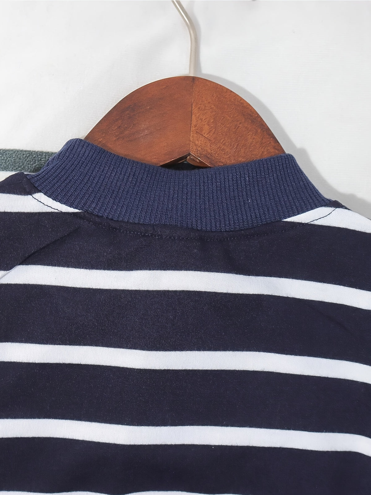 Boys Casual Blue White Striped Long-Sleeve Sweatshirt & Pants Set - ayq