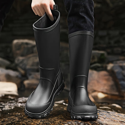 Men's All-Season High-Top Outdoor Waterproof PVC Boots