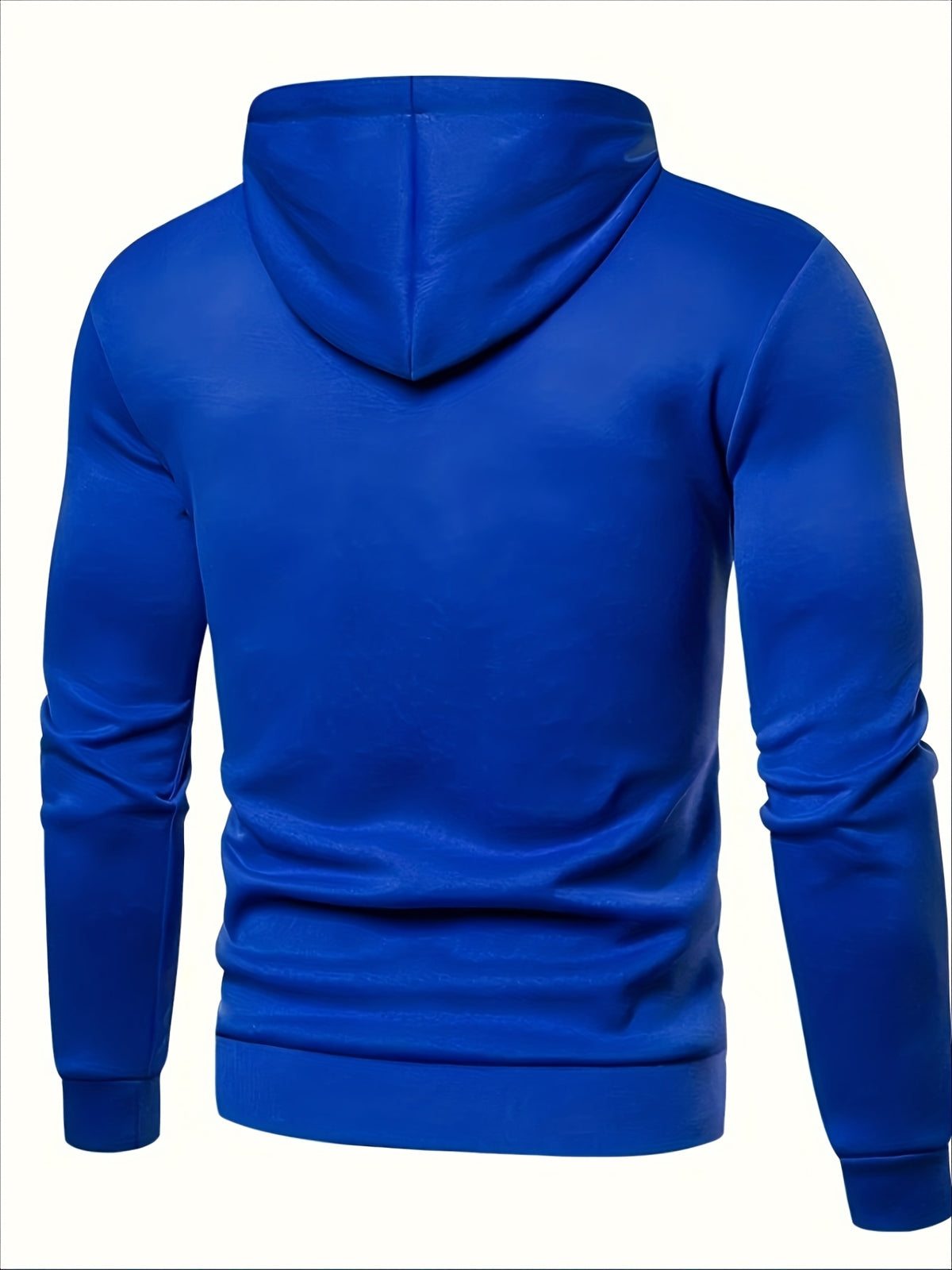 Men's Hooded Zip-Up Jacket Soft Polyester Fall Winter Sporty