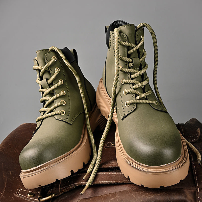 Men's All-Season Mustard Short Lace-Up Riding Boots