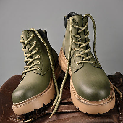 Men's All-Season Mustard Short Lace-Up Riding Boots
