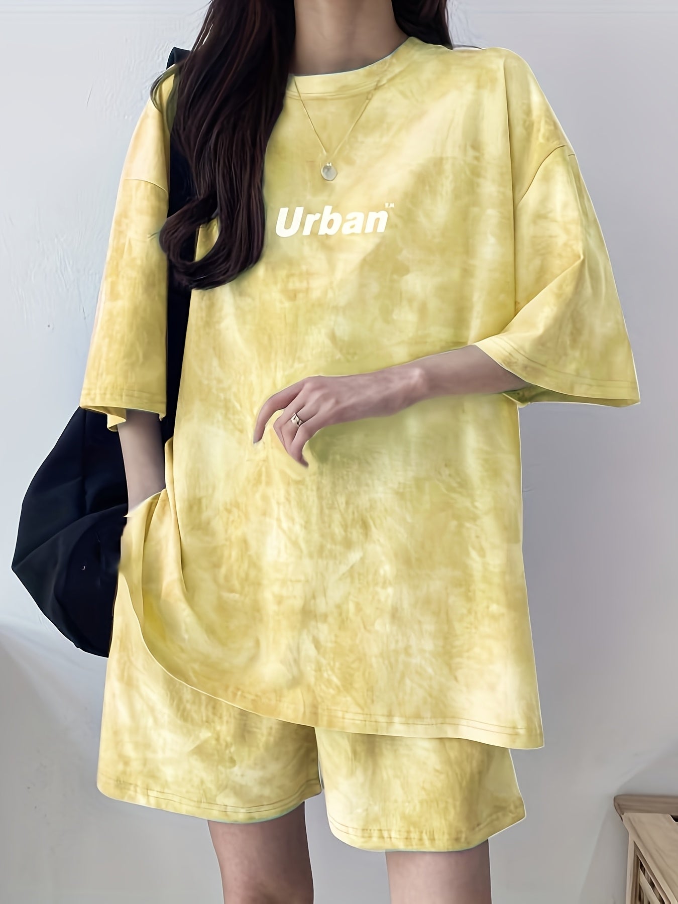 Women's Tie-Dye Loose Fit Short Sleeve Pajama Set