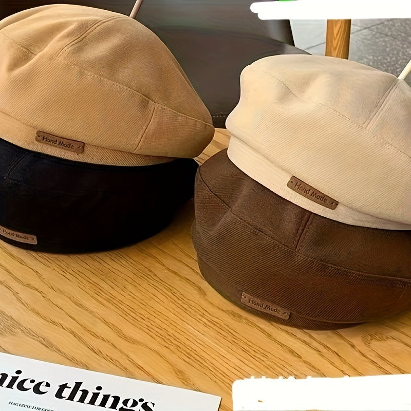 Unisex Acrylic Beret Hat Lightweight Elastic Spring to Winter