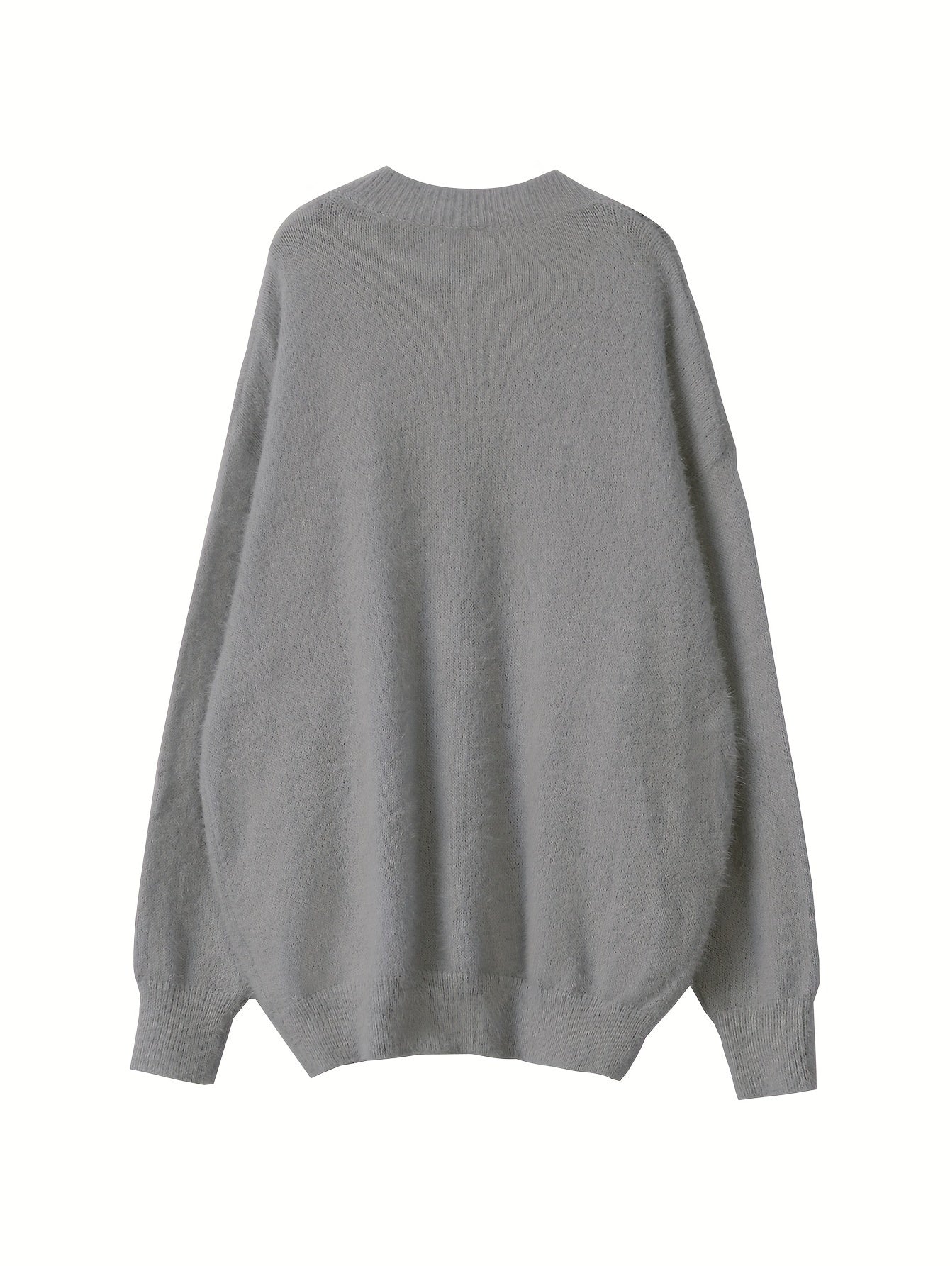 Մեծ չափս - Կանացի հարմարավետ դեղին V-ձև օձիքով սվիտեր՝ մարգարիտ կոճակներով և բրդյա եզրերով թևքերով - Ասիմետրիկ եզր, երկրաչափական նախշ, առօրյա ձմեռային սվիտեր առօրյա հագուստի համար, Ձմեռային հագուստ | V-ձև օձիքով սվիտեր | Մարգարիտ կոճակների մանրամասներ, Sw