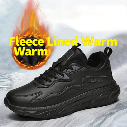 Men's Heavy-Duty Thermal Winter Snow Boots - -like Low-Top Ankle Boots with Lace-Up Closure, Arch & Traction Tread - Warm Outdoor Shoes for Driving, Ice & Snow - All-Terrain Use (Casual/Snow/Slush) - Comfortable & Durable - I