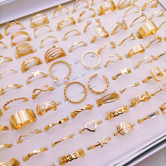 21pcs Boho Chic Ring Set for Women - Assorted Styles, Vintage & Attractive, Perfect for Daily Wear & Gifting, Sizes 5-9