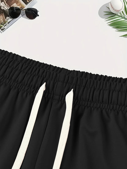 Men'S Stylish Print Shorts with Yacht Patterns, Drawstring Casual Summer Shorts.