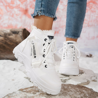 Կանացի ձմեռային ձնագնացքներ - Տաք երեսպատված, չսահող, բարձրակրունկ արտաքին ցանկացած առիթի համար կոշիկներ, ռիբավորված մեղմացնող ներդիրով, սև, իդեալական են ցուրտ եղանակի համար, ձմեռային կոշիկներ | Ոճային ձմեռային կոշիկներ | Դիմացկուն կոշիկներ