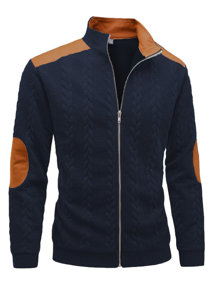 Men'S Light Blue Quilted Zip-Up Jacket - Casual Fall/Winter Outerwear with Stand Collar, Long Sleeves, and Front Pockets, Perfect for Casual Attire, Autumn Winter Apparel | Quilted Texture Jacket | Zippered Jacket