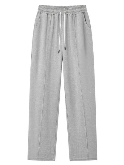 Men's 2pcs Waffle Knit Casual Outfit: Zip-Up Short Sleeve Collared Shirt & Drawstring Pants - Black, Polyester Blend, Ideal for Casual Attire in Spring/Summer