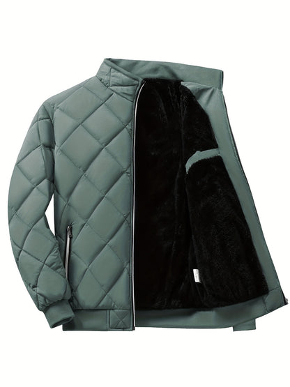 Տղամարդու թեթև կարված բաճկոն՝ միագույն, կանգուն օձիքով ձմեռային բաճկոն՝ գրպաններով, ամենօրյա, սովորական չափսի՝ ցուրտ եղանակի համար, բազմակողմանի վերնազգեստ, դիմացկուն վերնազգեստ