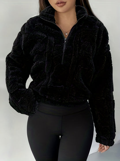 Women'S Casual Long Sleeve Hoodie with Front Zipper - Cozy Fleece-Lined Pullover, All-Season Comfort, Casual Wear Hoodie