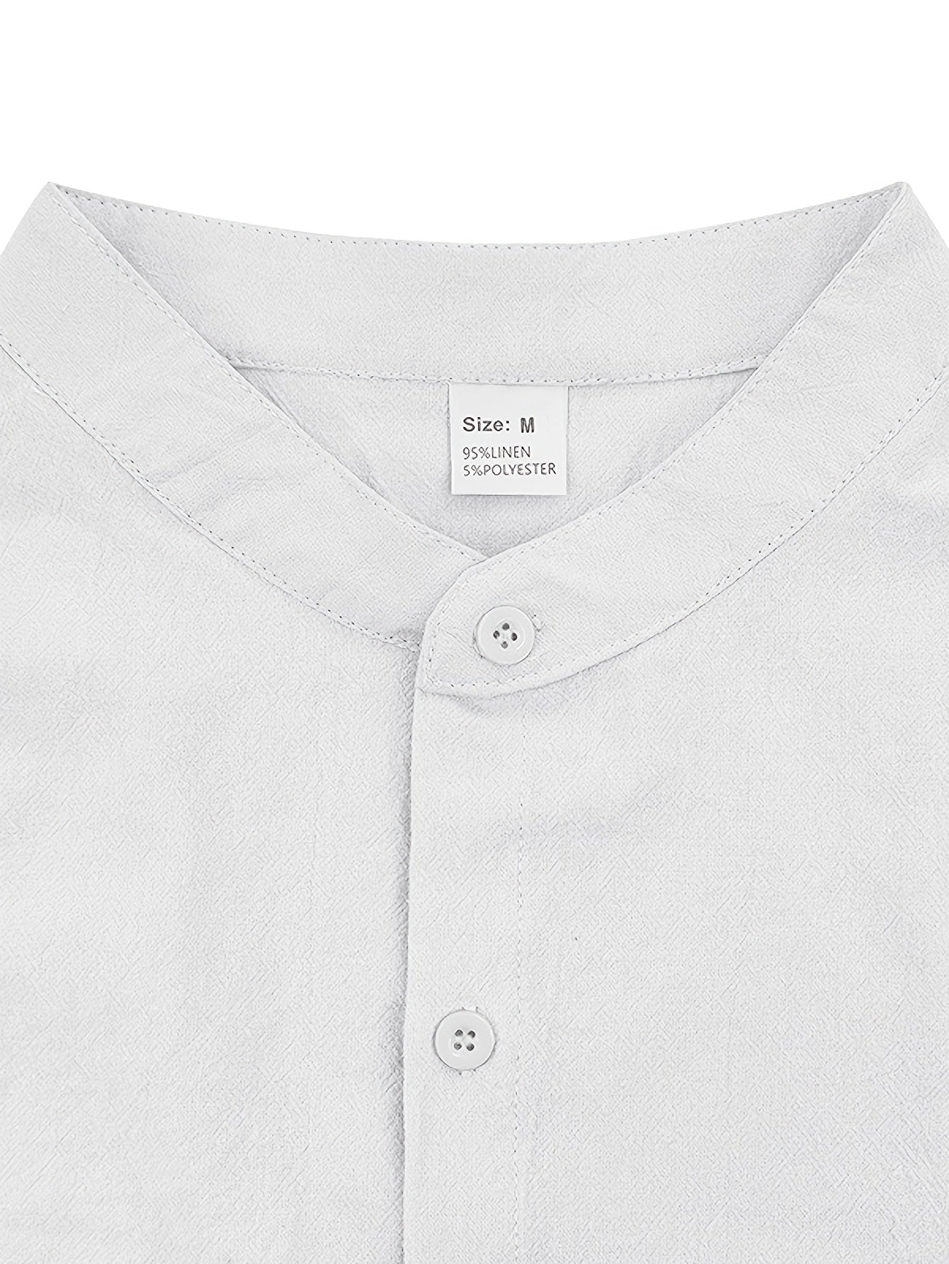 Men's Linen Short Sleeve Shirt & Solid Shorts Set for Summer
