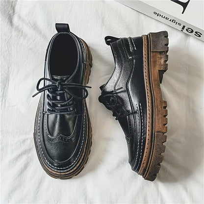 Men's Business Casual Height-Increasing Lace-Up Formal Shoes