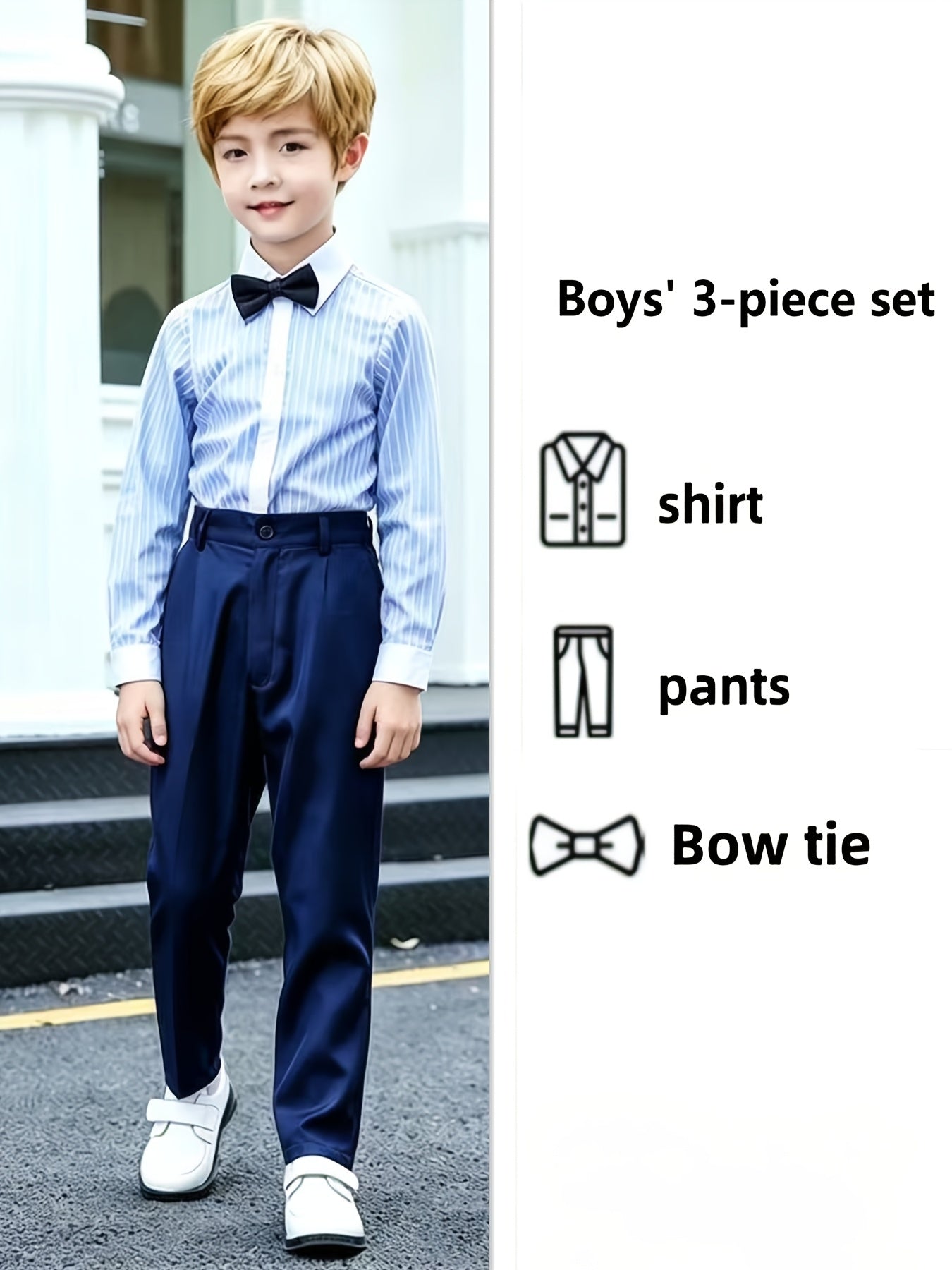 Boys' 3-Piece Preppy School Uniform Set for All Seasons