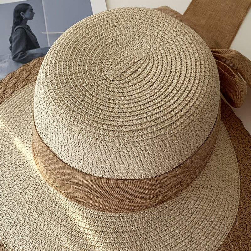 Women's Summer Straw Beach Hat with Moisture Wicking