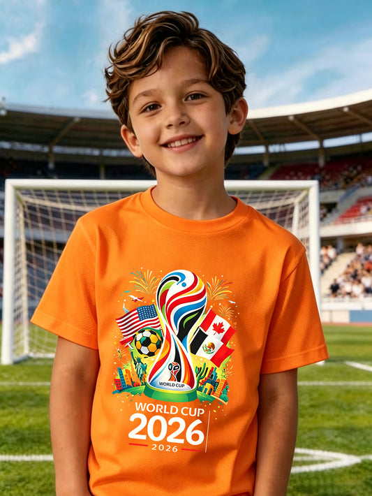 Kids Cotton Fireworks Print T-Shirt for Spring and Summer