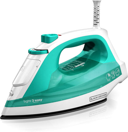 BLACK+DECKER Light ‘N Easy Compact Steam Iron, IR1020S, Stainless Steel Soleplate, Spray Mist, Anti-Drip, Auto Shutoff