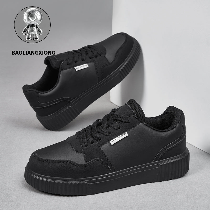 Retro Black Casual Sneakers Thick White EVA Sole Comfortable Fit