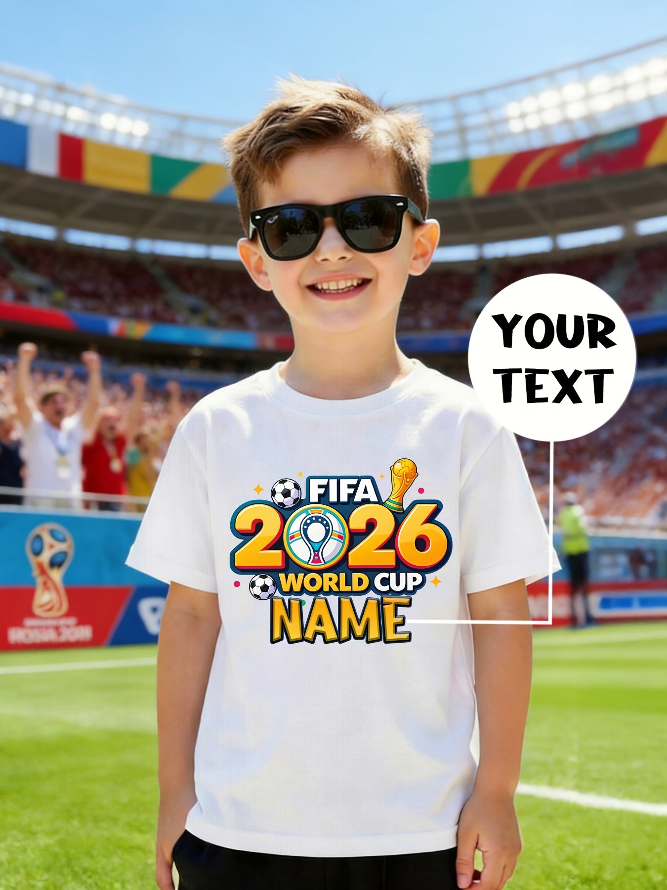 Boys 2026 World Cup Mesh T-Shirt Casual Summer Top