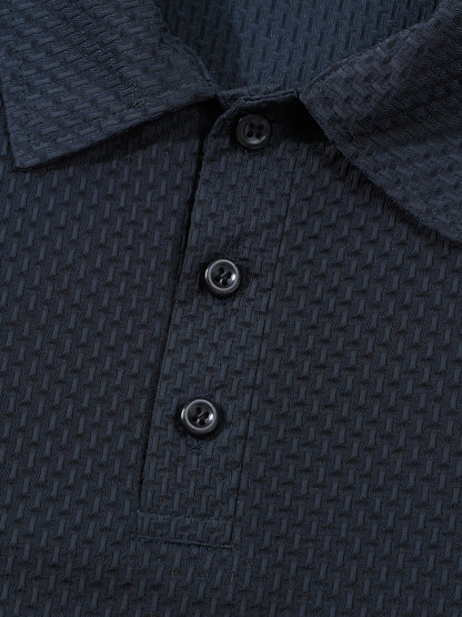 Summer Sports Casual Wear High-End Front Button Short Sleeve Shirt Breathable Turn- Collar Mesh Stretch Solid Color Top Golf Business Men's Short Sleeve - ayq